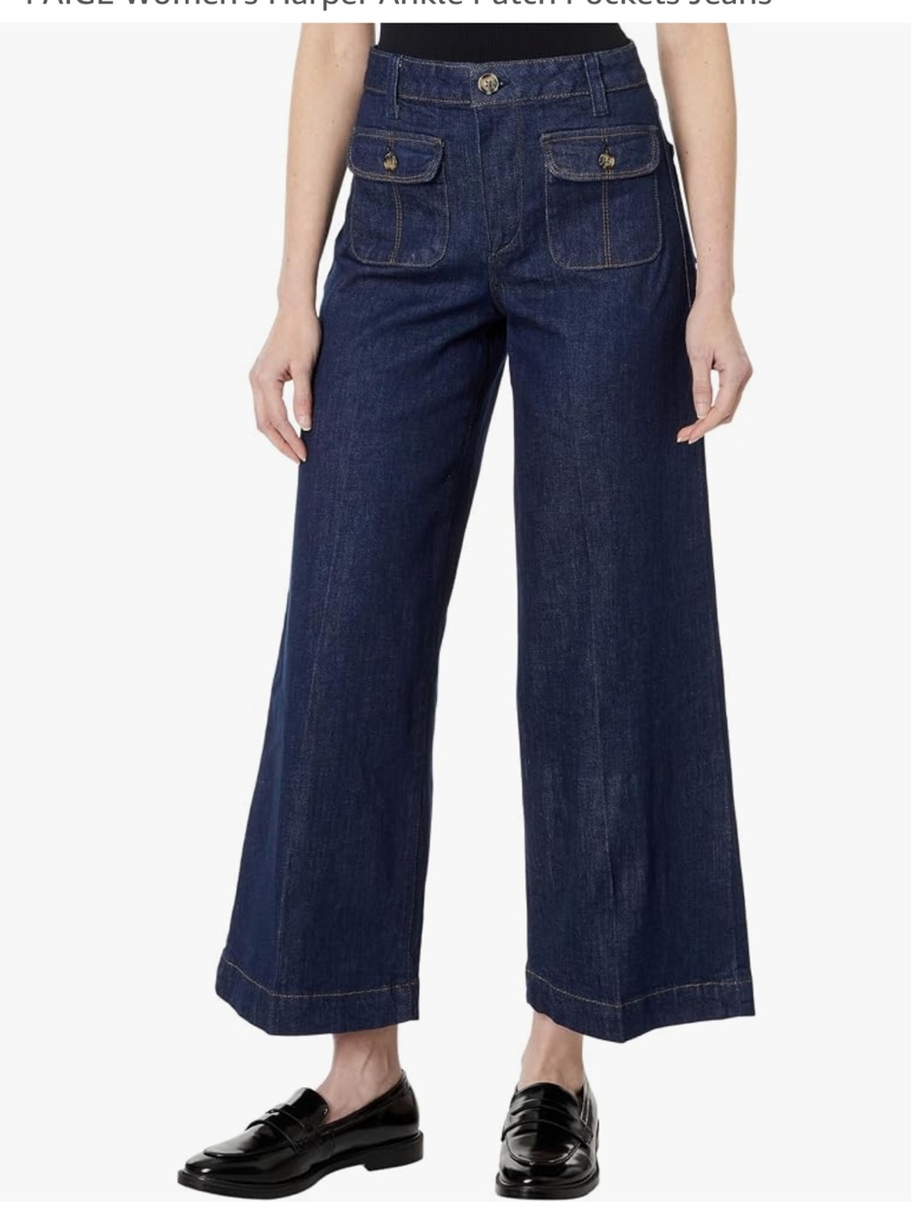 PAIGE Women's Harper Ankle Patch Pockets Jeans